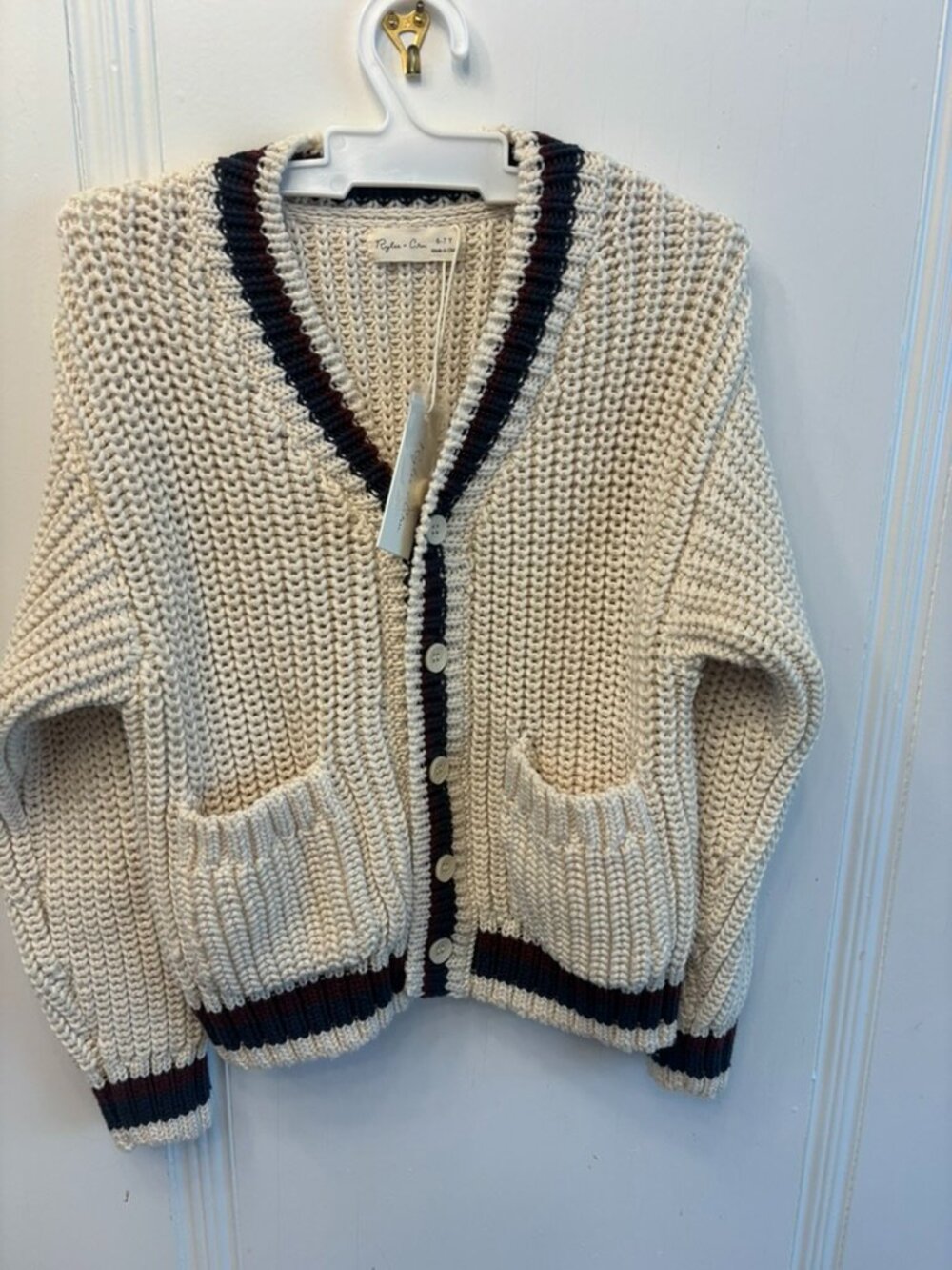 Riley + Cru Varsity Style Cardigan- Size 6/7 Years